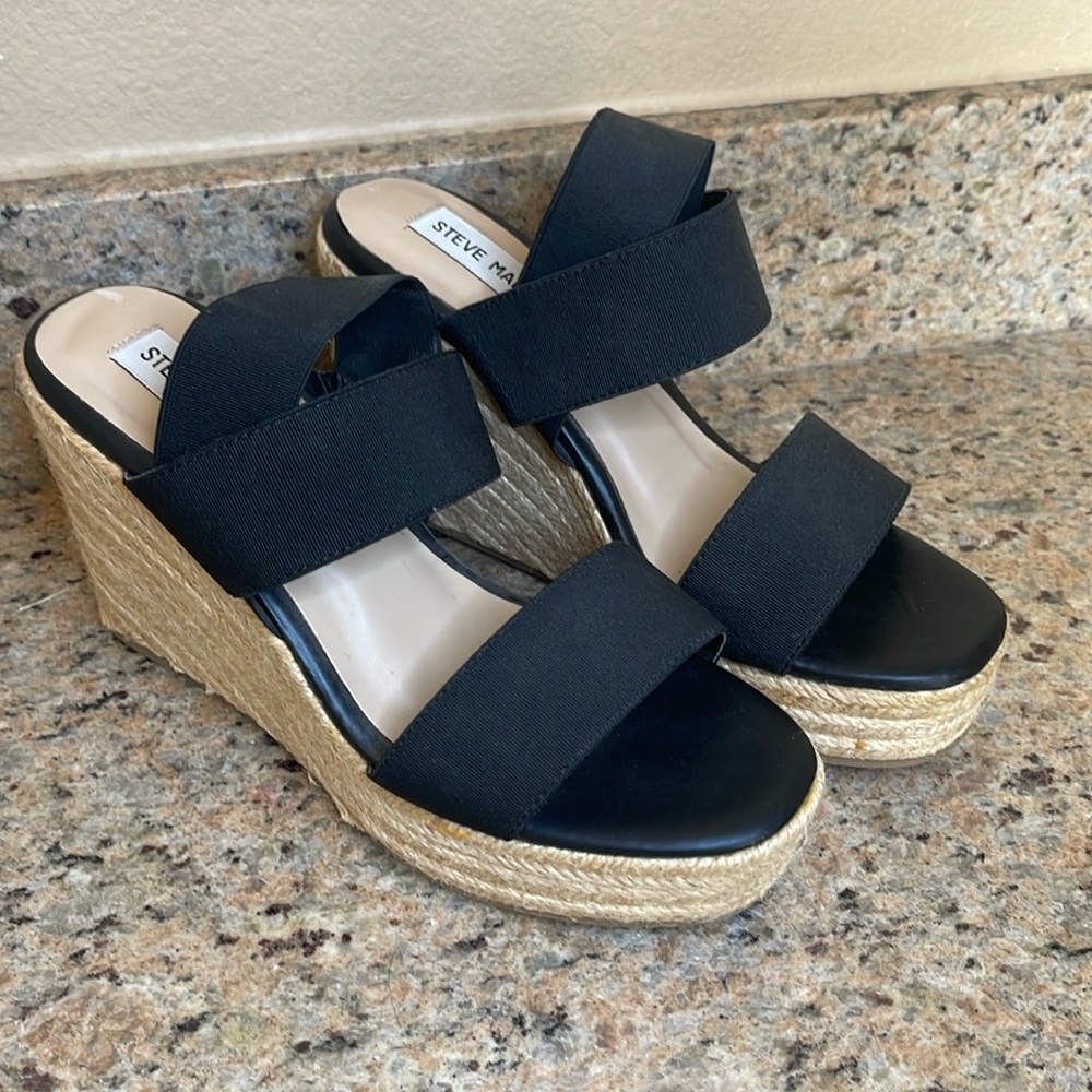 Steve Madden strapped espadrille size 7.5 black